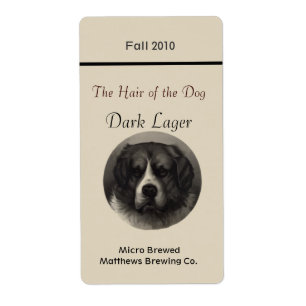 Vintage Rädding Hund Hembryggetiketter för öl Fraktsedel