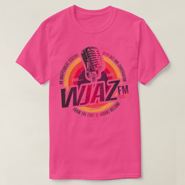 Vintage Radio Design WJAZ T Shirt (Design framsida)