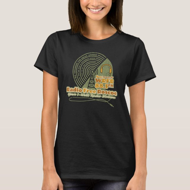 Vintage Radio Free Roscoe T Shirt (Framsida)