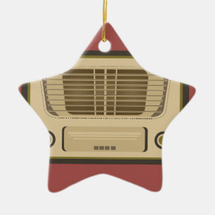 Vintage Radio Julgransprydnad Keramik