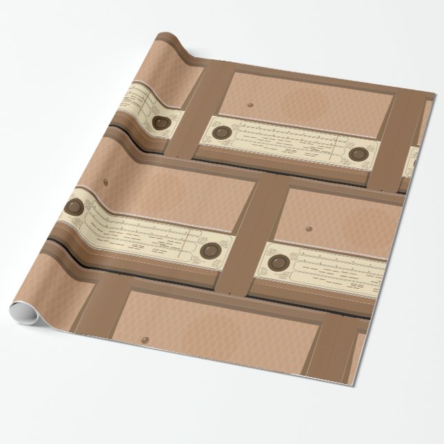 Vintage Radio Presentpapper (Utrullad)