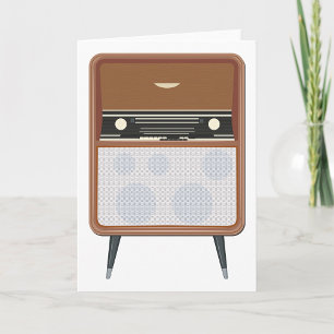 Vintage Radio Retro Music Älskare i mitten av århu Kort