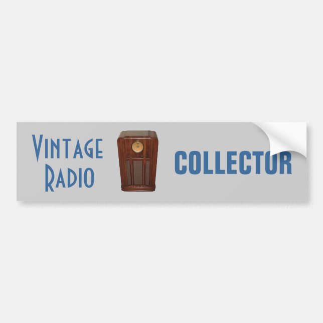 VINTAGE RADIO-stötfångare Bildekal (Framsidan)