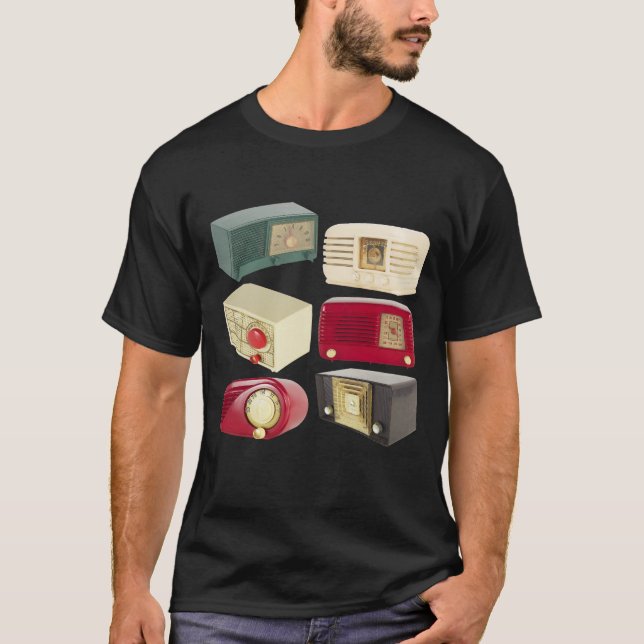 Vintage Radios fotografiT-tröja Tee Shirt (Framsida)
