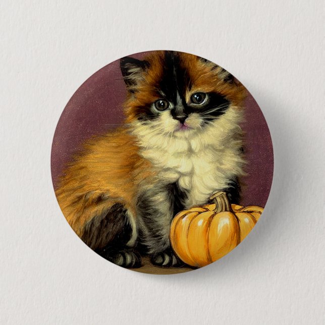 Vintage Ragdoll Halloween Cat Knapp (Framsida)