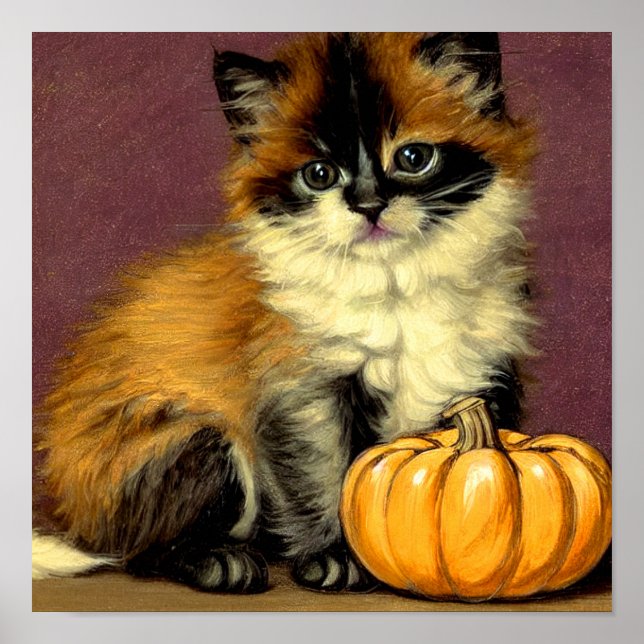 Vintage Ragdoll Halloween Cat Poster (Framsidan)