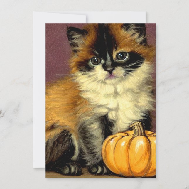 Vintage Ragdoll Halloween Cat Spara Datumet (Framsida)