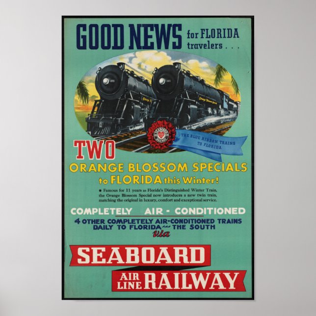 Vintage Rail Travel till Florida Poster (Framsidan)
