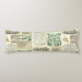 Vintage Railroad Newspaper Advertisements Collage Kroppskudde