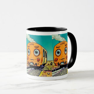 Vintage Railway Vibes: Locomotive Illustration Mugg