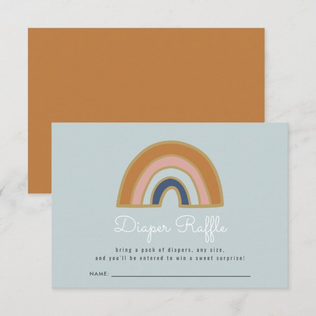 Vintage Rainbow Baby Shower Raffle Tilläggskort (Fram/baksida)