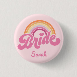 Vintage Rainbow Birdes Maid Badge-knapp Knapp