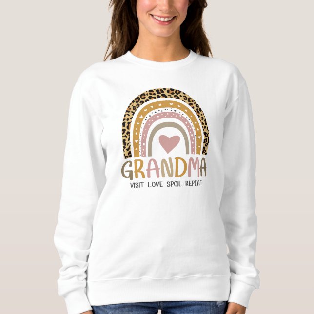 Vintage Rainbow Grandma T Shirt (Framsida)