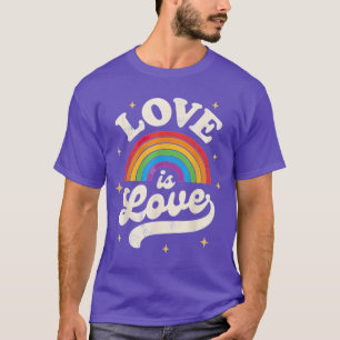Vintage Rainbow Kärlek är Kärlek HBT Gay Lesbisk P T Shirt