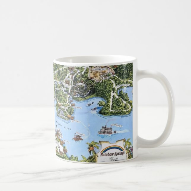 Vintage Rainbow Springs Florida Karta Kaffemugg (Höger)
