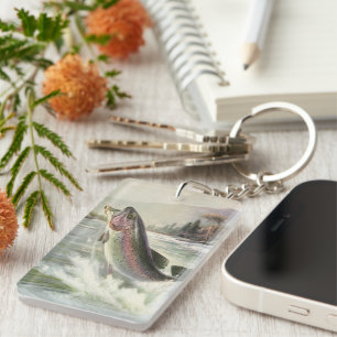 Vintage Rainbow Trout Fisherman Fisherman Fishing