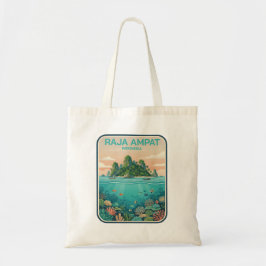 Vintage Raja Ampat Indonesien Korallrev Dykkonst Tygkasse