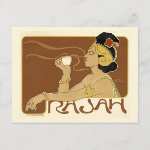 Vintage Rajah Coffee Advertisement Vykort