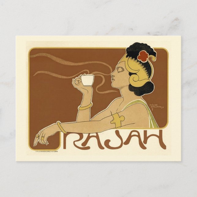 Vintage Rajah Coffee Advertisement Vykort (Framsida)