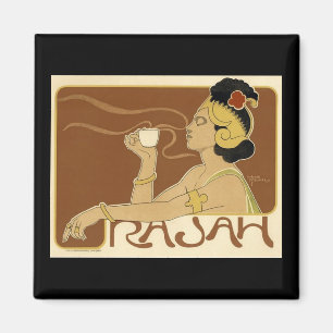 Vintage Rajah-kaffe och Mörk Gräns Magnet