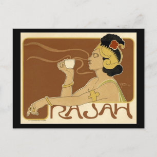 Vintage Rajah Kaffe Reklam Vykort