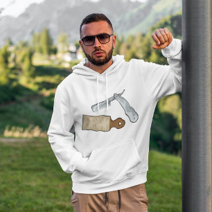 Vintage Rak Razor and Strop Barber Shop Hoodie