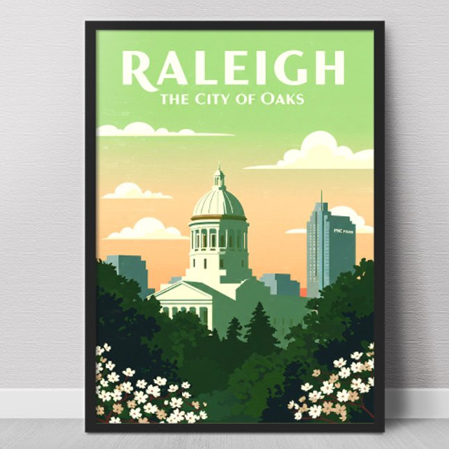 Vintage Raleigh North Carolina Poster (Skapare uppladdad)