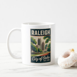Vintage Raleigh North Carolina Retro Resemålningaf Kaffemugg