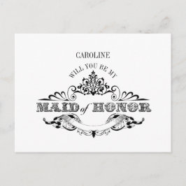 Vintage Ram be om mitt Maid of honor-kort Inbjudan Vykort