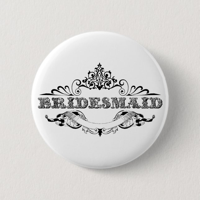 Vintage Ram Bridesmaid Brudens sida Bröllop Knapp (Framsida)