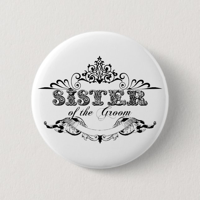 Vintage Ram Brudens syster Bröllopståg Knapp (Framsida)