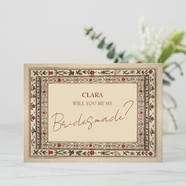Vintage Ram Ethnic Motif Bröllop Bridesmade Inbjudningar (Stående Fram)