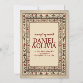 Vintage Ram Etniska Motif Bröllop Inbjudningar