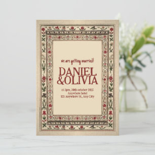 Vintage Ram Etniska Motif Bröllop Inbjudningar