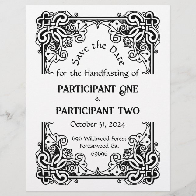 Vintage Ram handfasta platta Spara datumkortet Brevhuvud (Framsida)