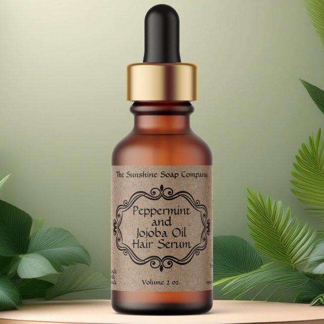 Vintage ram papper dropppipett flaska adressetikett (Skapare uppladdad)