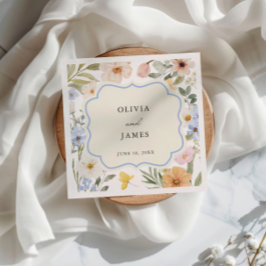 Vintage Ram Pastel Blommigt Bröllop Pappersservett