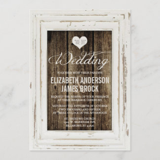 Vintage Ram Rustic Wood Wedding bjudande Inbjudningar