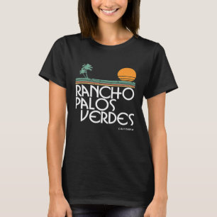 Vintage Rancho Palos Verdes California Sunset Hand T Shirt