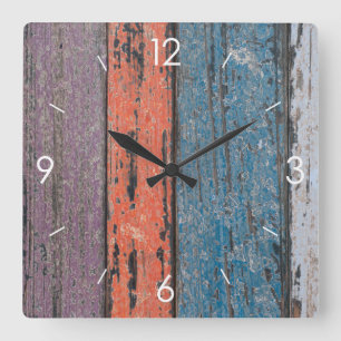 Vintage Rand Design Rustic Land Troden Fyrkantig Klocka