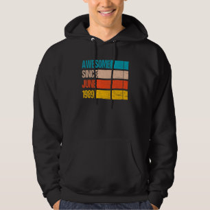 Vintage Rand Färg Fantastisk sedan juni 1989 Hoodie