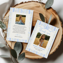 Vintage Ränder Blå Båge Examen Foto