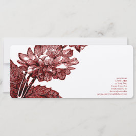 Vintage Ranunculus Ro Burgundy Bröllop Inbjudningar