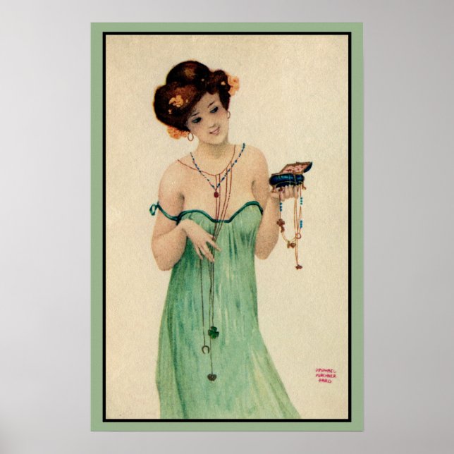 Vintage Raphael Kirchner Paris 1910 dam mode Poster (Framsidan)