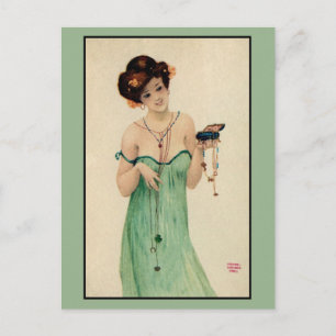 Vintage Raphael Kirchner Paris 1910 dam mode Vykort