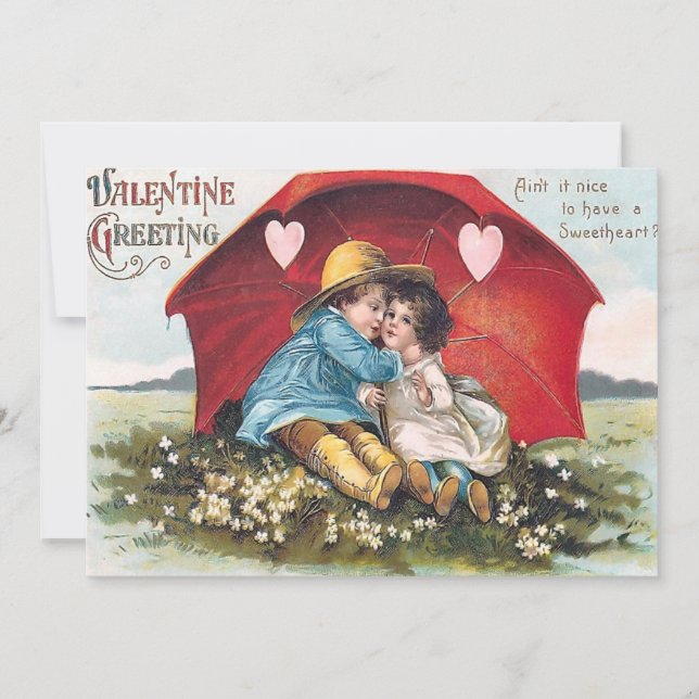 Vintage, raring Valentine-kort Julkort (Framsida)