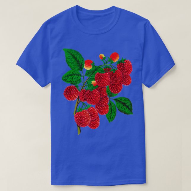Vintage Raspberry Botanical Illamation T Shirt (Design framsida)