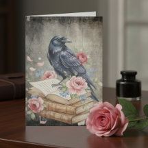 Vintage Raven Mörk Akademisk Floral
