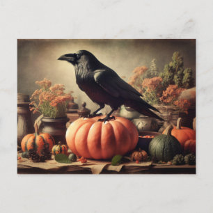 Vintage Raven Photo Gothic Halloween Vykort
