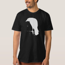 Vintage Raven Silhouette White på Black - Anpassni